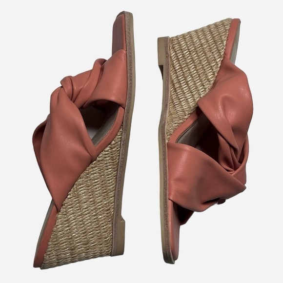 Dolce Vita Sandals Neka Coral Stella Twist Wedges 3” Heel Size 7 - Picture 3 of 7